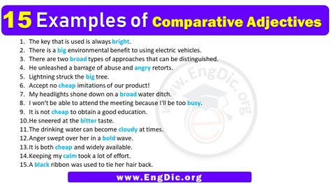 Examples Of Comparative Adjectives In Sentences EngDic