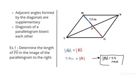 How To Find Measures Involving Diagonals Of Parallelograms Geometry