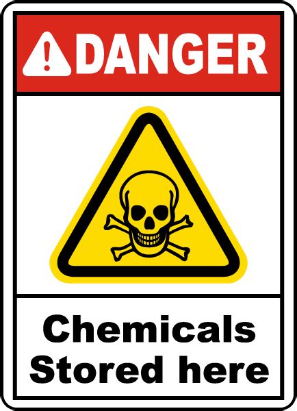 Danger Chemicals Stored Here Sign G4882 By