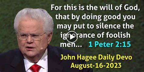 John Hagee August 16 2023 Daily Devotional 1 Peter 215