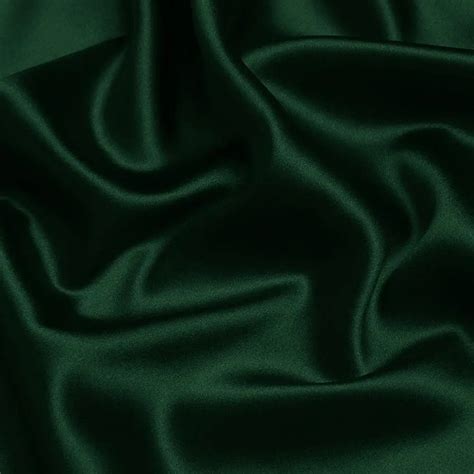 Solid Dark Green 100 Stretch Silk Satin Lining Fabric By The Yard 16mm