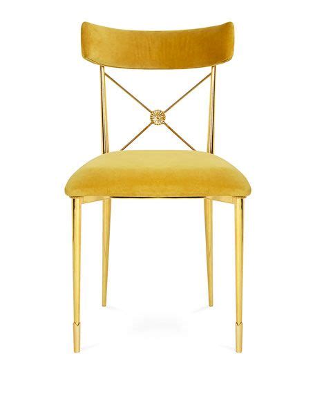 Jonathan Adler Golden Rider Dining Chair | Dining chairs, Yellow dining chairs, Side chairs dining