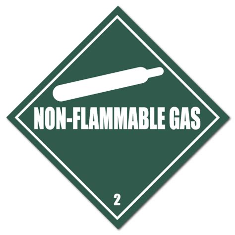 HAZMAT Class 2 Non Flammable Gas Stickers