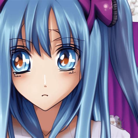 Anime Girl Blue Hair · Creative Fabrica