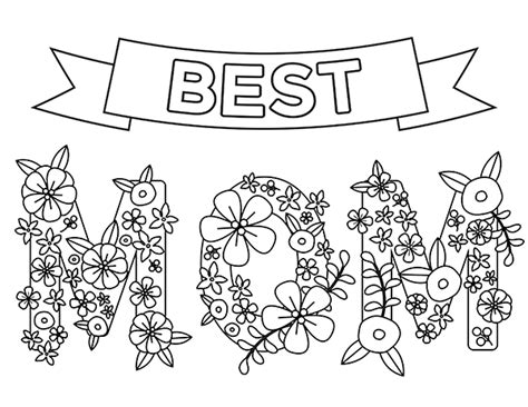 Best Mom Ever Coloring Page Free Printable Coloring P