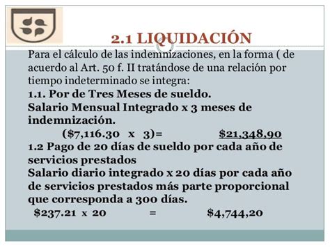 Cálculo De Indemnización Constitucional Y Del Finiquito De Las Relaci