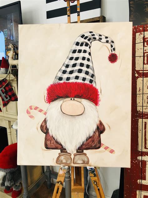 Christmas Gnome Canvas Painting 172 File For Free