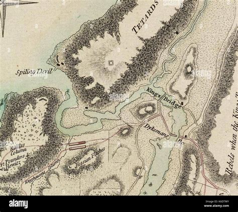Detail Of Battle Of Fort Washington Map By Sauthier Stock Photo Alamy