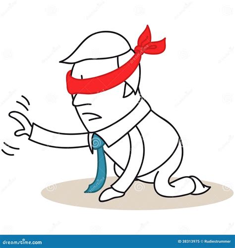 Businessman Blindfolded On His Knees Stock Vector Illustration Of