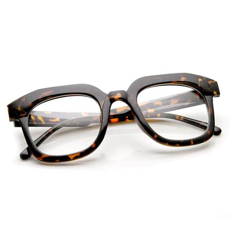 Retro Fashion Bold Thick Geek Square Horn Rimmed Glasses Sunglassla