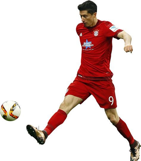 Robert lewandowski celebrates after scoring the equaliser. Robert Lewandowski football render - 19688 - FootyRenders
