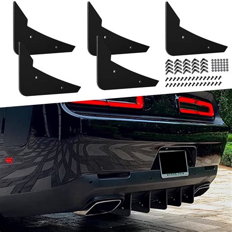 Buy Rear Diffuser Fins V Set For Dodge Challenger Stock Rear Bumper Black Rear