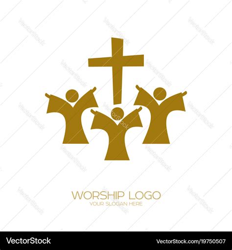 Church Of God Sings To Jesus Christ A Song Vector Image