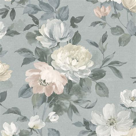 Wall Vision Peony Grey Floral Wallpaper Sample 2827 7224sam The Home