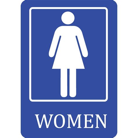 Women Bathroom Blue Sign Public Restroom Signs