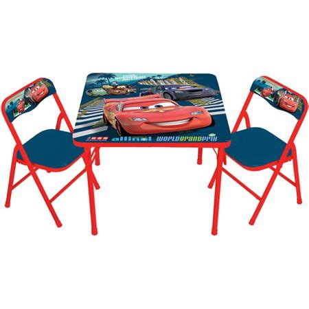Table and chairs are durable with a finish that is easy to clean. Disney Cars 2 Activity Table and 2 Chairs Set - Walmart.com