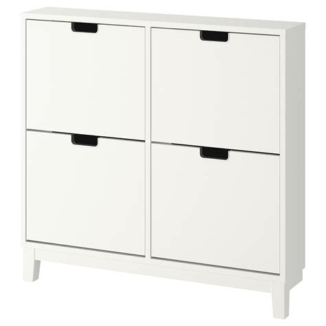 In the shoe cabinet your shoes get the ventilation and the space they need to keep them like new longer. STÄLL white, Shoe cabinet with 4 compartments, 96x90 cm - IKEA