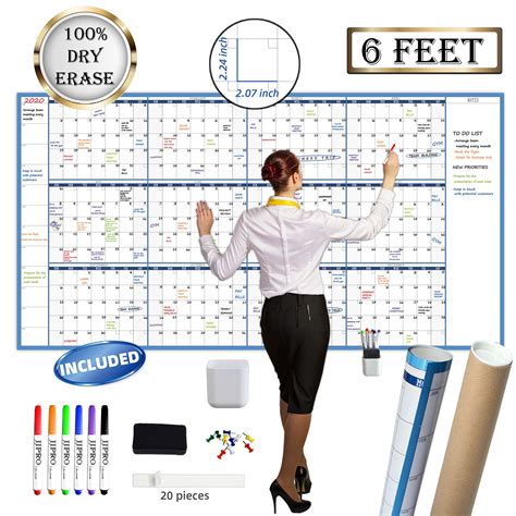 Buy Large Dry Erase Wall Calendar 38 X 72 Undated Blank 2021 2022