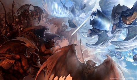 Wallpapers Demons Angels Vs Anime Devil Fight God Full Hd