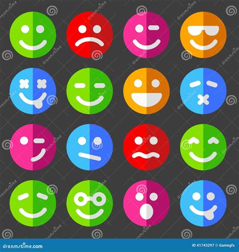 Icons Of Smiley Emotion Faces Cartoon Vector 34132143