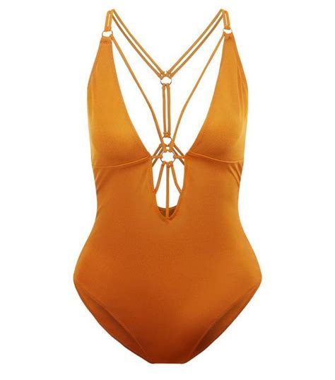 Rust Strappy Swimsuit New Look Strappy Swimsuits Swimsuits Fashion