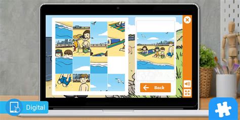 Interactive Seaside Picture Slider Puzzle Game Twinkl Go