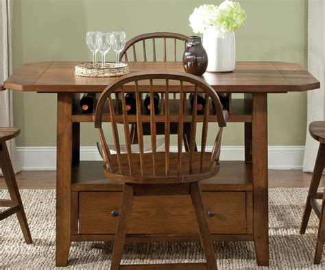 Hearthstone Rustic Oak Center Island Table From Liberty 382 Gt3660