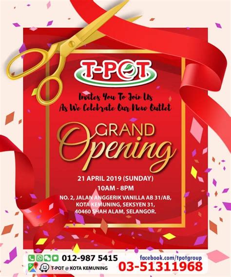 Kota kemuning has 31,200 members. T-Pot Kota Kemuning Outlet Grand Opening Sale (21 April 2019)