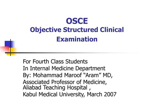 Ppt Osce Objective Structured Clinical Examination Powerpoint