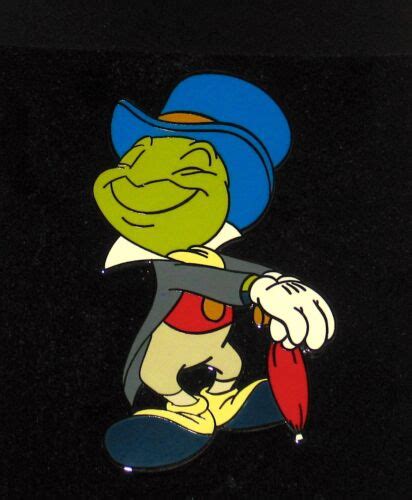 Le Disney Auction Pin Pinocchio Jiminy Cricket Dapper Pose Hat Umbrella