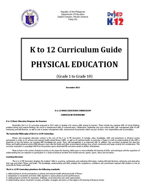 K To 12 Physical Education Curriculum Guide Physical