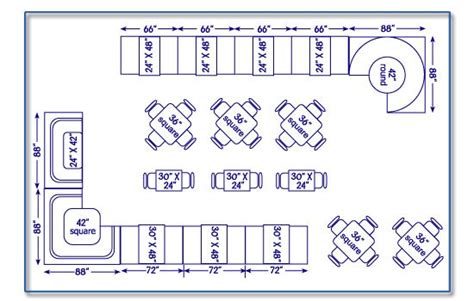 Table Sizes Restaurant Seating Cafe Seating Resturant Design