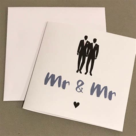 Same Sex Wedding Card Mr And Mr Wedding Card Wedding Card Etsy Uk