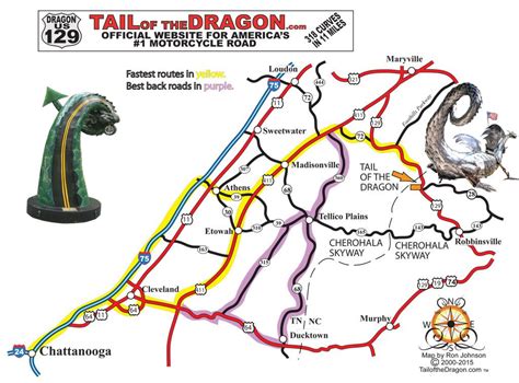 Tail Of The Dragon Tennessee Map Kaleb Watson