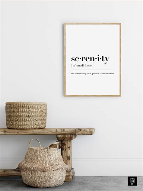 Serenity Definition Print Serenity Print Serenity Poster Etsy