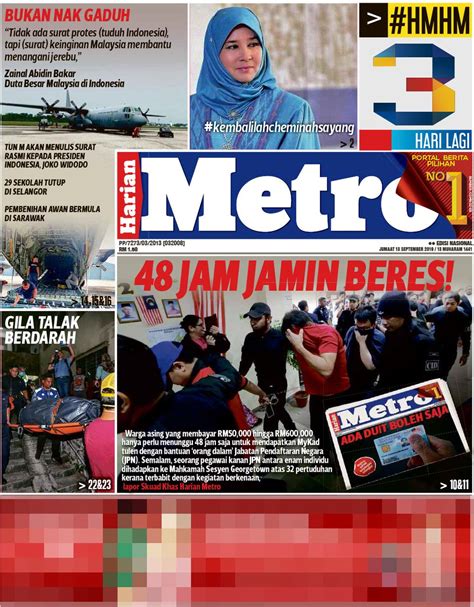 Harian metro publishes daily the latest news from malaysia and around the world. Berita Harian Metro Hari Ini 2019