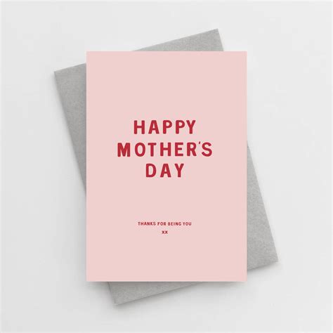 Happy Mothers Day Thanks For Being You Card By Too Wordy