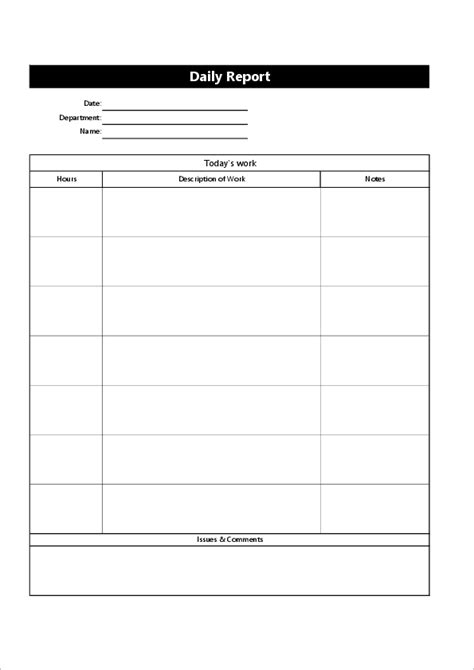 Daily Report Template Sales Business Free Excel Template
