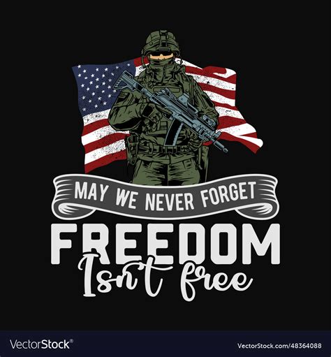 May We Never Forget Freedom Isnt Free Usa Flag Vector Image