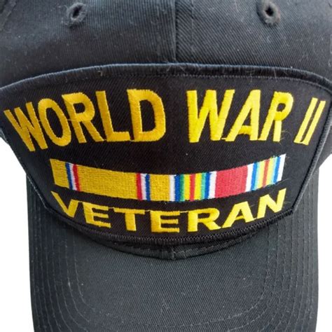 World War Ii Veteran Hat Wwii Ribbon Trucker Baseball Snapback Cap