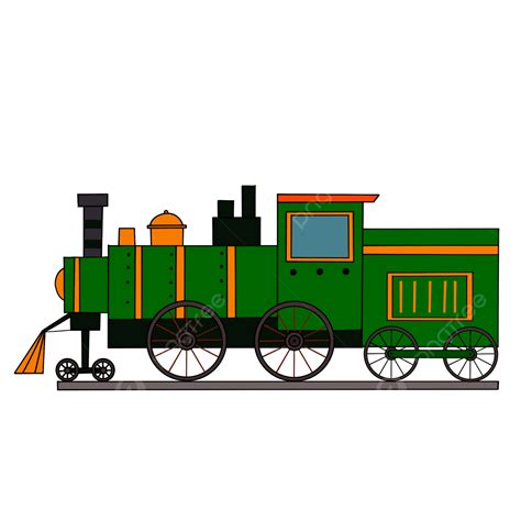 Steam Green Train Cartoon Cute Retro Cartoon Train Vintage Png