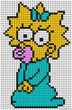 Pour réaliser un dessin en pixel art, il vous faut tout d'abord une grille et vous pouvez l'imprimer ici. Maggie Simpson perler bead pattern | Pixel art nourriture ...
