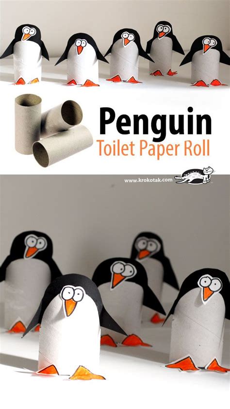 Toilet Paper Roll Penguin Craft Project For Kids Craft Projects For