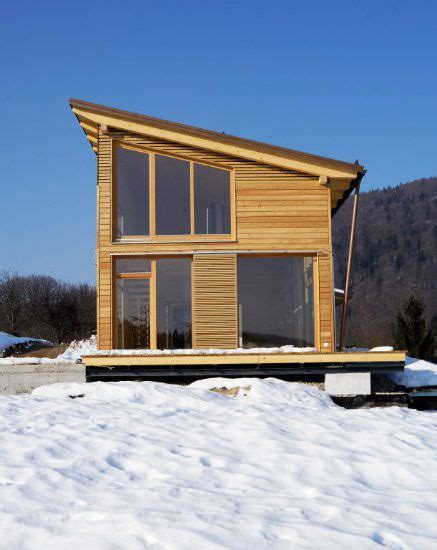 Prefab House Contemporary Solid Wood Two Story Monopitch Roof