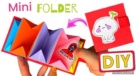 Diy Mini File Foldereasy Paper Back To School Mini Folder Craft
