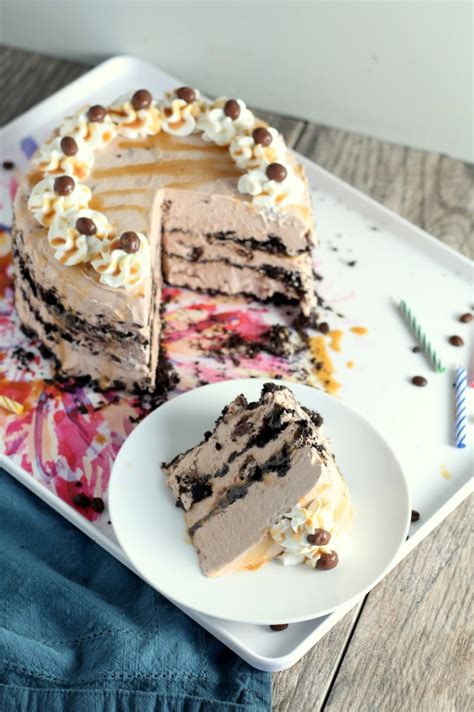 Find, create and dish about all things ice cream, including fun facts, recipes, your flavor identity, and more! Salted Caramel Mocha Ice Cream Cake - Chocolate With Grace