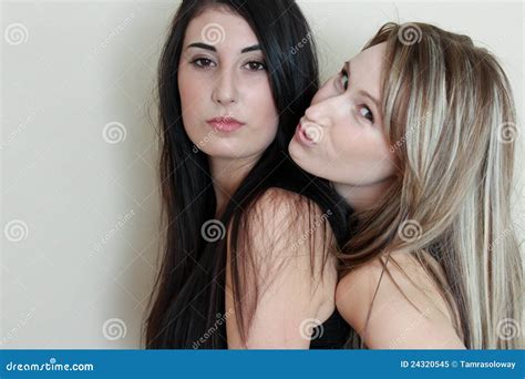 two women kissing stock image image of girlfriend love 24320545