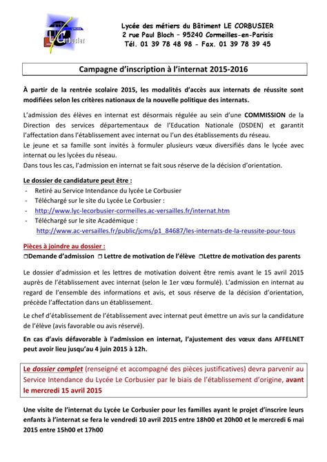 Bonjour,mon fils est en cm2,c'est un élève appliqué,serieux,sportif.j'appréhende la rentrée au collè. Inscription internat réussite 2015 2016 by Stéphane ANDRE ...