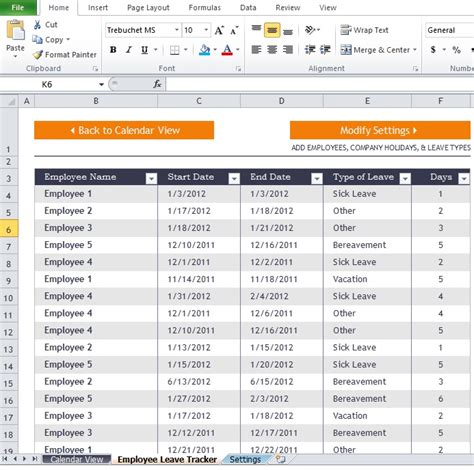 Employee Attendance Report Template Excel Tmp