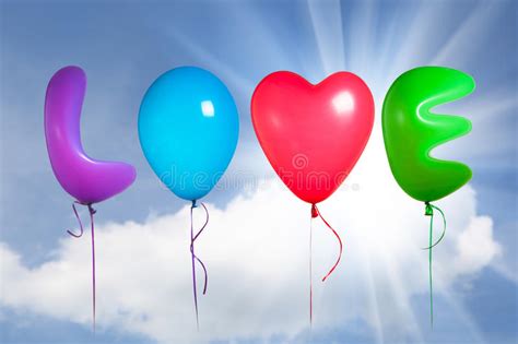 love text shaped color balloons stock image image of helium event 37152787